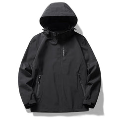 Waterproof Windbreaker Jacket with Removable Hood - Lightweight Protection for Hiking & Cycling