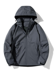 Waterproof Windbreaker Jacket with Removable Hood - Lightweight Protection for Hiking & Cycling