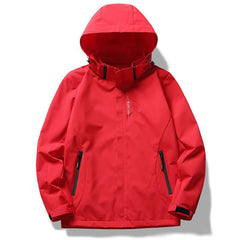 Waterproof Windbreaker Jacket with Removable Hood - Lightweight Protection for Hiking & Cycling