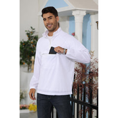 Lightweight Quarter-Zip Windbreaker Pullover - Ventilated Layer for Golf & Trail Sports