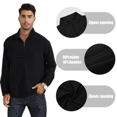 Lightweight Quarter-Zip Windbreaker Pullover - Ventilated Layer for Golf & Trail Sports