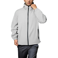Waterproof Windbreaker Jacket with Adjustable Hood - Lightweight Protection for Hiking & Cycling
