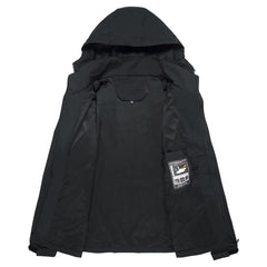Waterproof Windbreaker Jacket with Removable Hood - Lightweight Protection for Hiking & Cycling