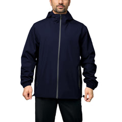 Waterproof Windbreaker Jacket with Adjustable Hood - Lightweight Protection for Hiking & Cycling