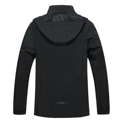Waterproof Windbreaker Jacket with Removable Hood - Lightweight Protection for Hiking & Cycling