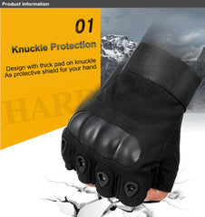 Impact-Resistant Fingerless Training Gloves - Knuckle Protection for Technical Terrain