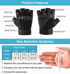 Impact-Resistant Fingerless Training Gloves - Knuckle Protection for Technical Terrain