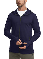 UPF 50+ Sun Protection Jacket - Full-Zip Hooded Layer for High-Exposure Activities