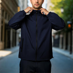 Waterproof Windbreaker Jacket with Adjustable Hood - Lightweight Protection for Hiking & Cycling