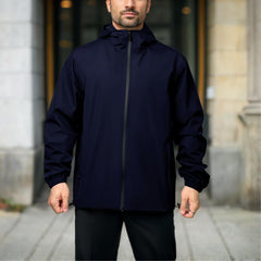 Waterproof Windbreaker Jacket with Adjustable Hood - Lightweight Protection for Hiking & Cycling