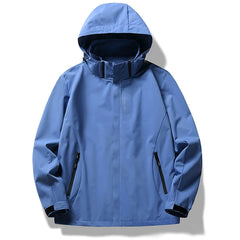 Waterproof Windbreaker Jacket with Removable Hood - Lightweight Protection for Hiking & Cycling