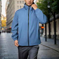 Waterproof Windbreaker Jacket with Adjustable Hood - Lightweight Protection for Hiking & Cycling