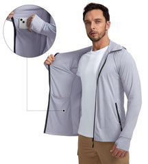 UPF 50+ Sun Protection Jacket - Full-Zip Hooded Layer for High-Exposure Activities