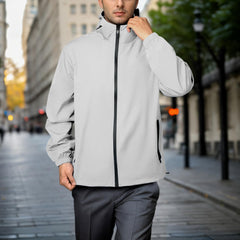 Waterproof Windbreaker Jacket with Adjustable Hood - Lightweight Protection for Hiking & Cycling