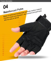 Impact-Resistant Fingerless Training Gloves - Knuckle Protection for Technical Terrain