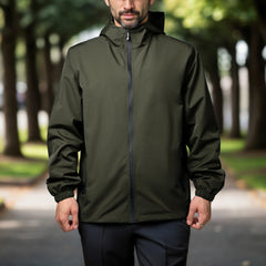 Waterproof Windbreaker Jacket with Adjustable Hood - Lightweight Protection for Hiking & Cycling