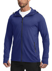 UPF 50+ Sun Protection Jacket - Full-Zip Hooded Layer for High-Exposure Activities