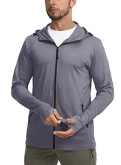 UPF 50+ Sun Protection Jacket - Full-Zip Hooded Layer for High-Exposure Activities