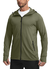 UPF 50+ Sun Protection Jacket - Full-Zip Hooded Layer for High-Exposure Activities
