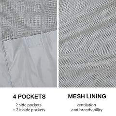 Water-Resistant Windbreaker Jacket with Removable Hood - Lightweight Trail Shell