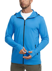 UPF 50+ Sun Protection Jacket - Full-Zip Hooded Layer for High-Exposure Activities