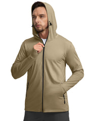 UPF 50+ Sun Protection Jacket - Full-Zip Hooded Layer for High-Exposure Activities