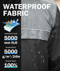 Waterproof Hiking Jacket with Reflective Safety - Lightweight 5,000mm Protection