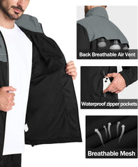 Waterproof Hiking Jacket with Reflective Safety - Lightweight 5,000mm Protection