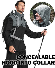 Waterproof Hiking Jacket with Reflective Safety - Lightweight 5,000mm Protection