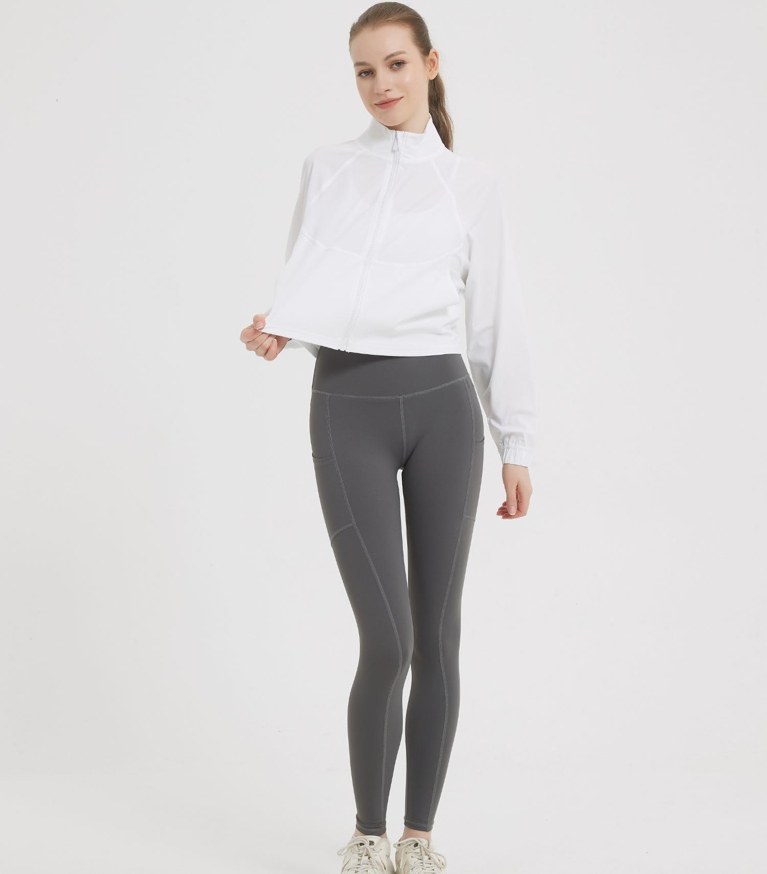 UPF 50+ Cropped Performance Shell - Ventilated Sun Defense for Technical Trails