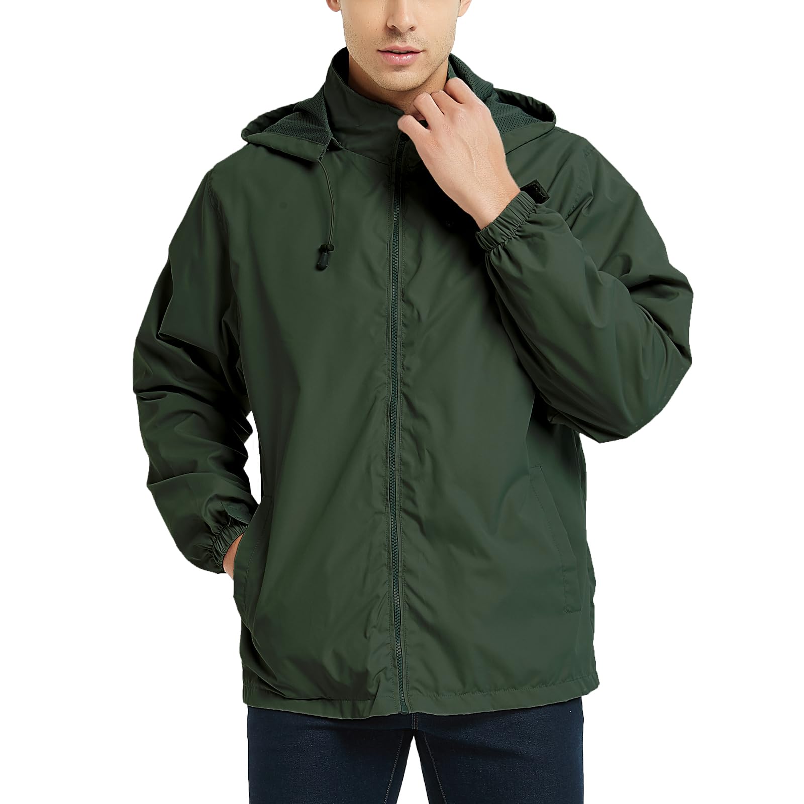 Lightweight Waterproof Windbreaker with Hood - Trail-Ready Protection for Running & Cycling