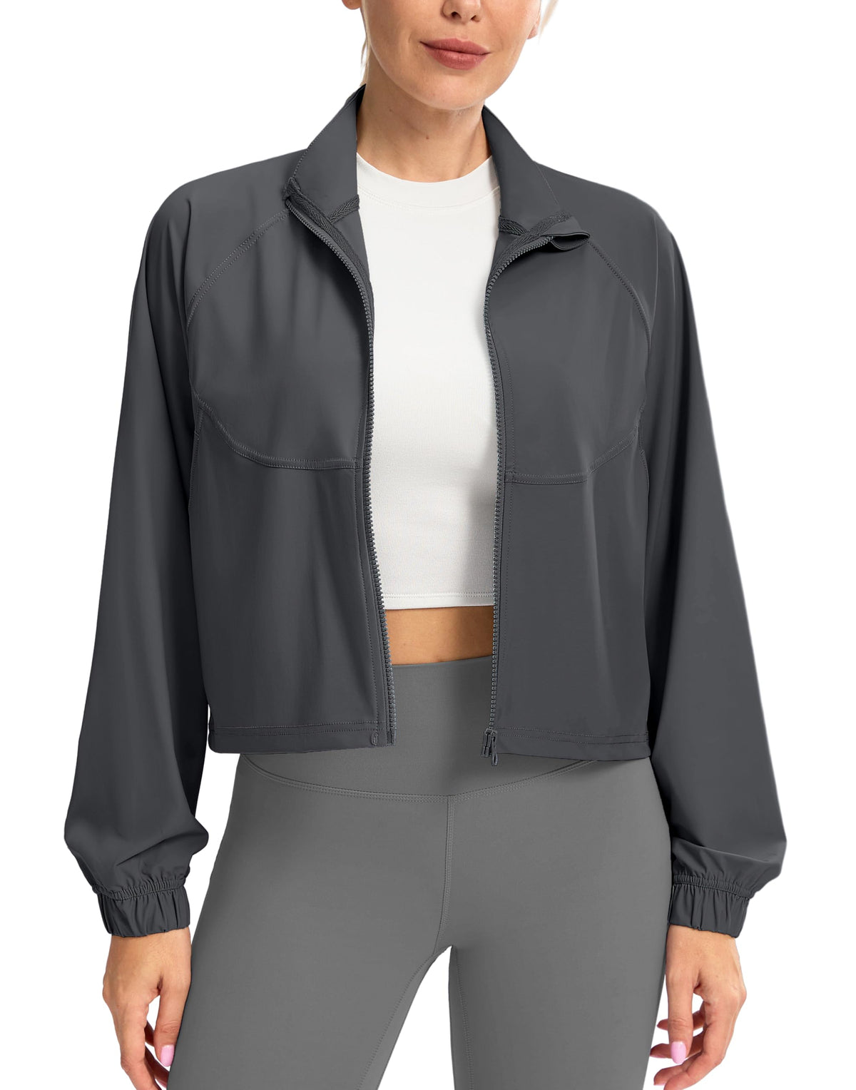 UPF 50+ Cropped Performance Shell - Ventilated Sun Defense for Technical Terrain