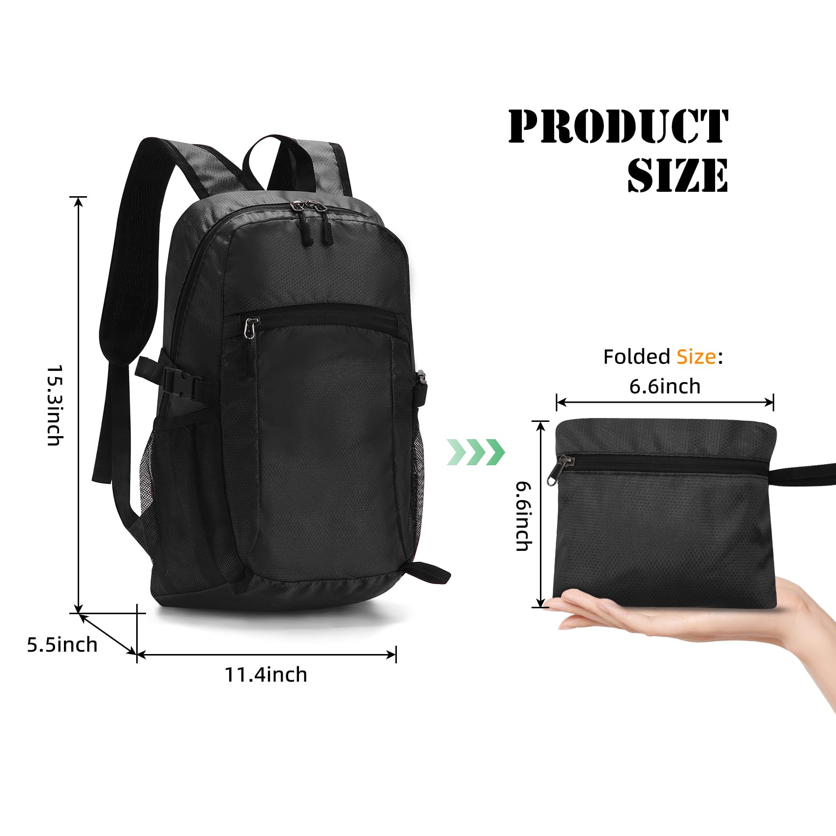 15L Ultralight Technical Daypack - Weather-Resistant Packable for Fast & Light Hikes