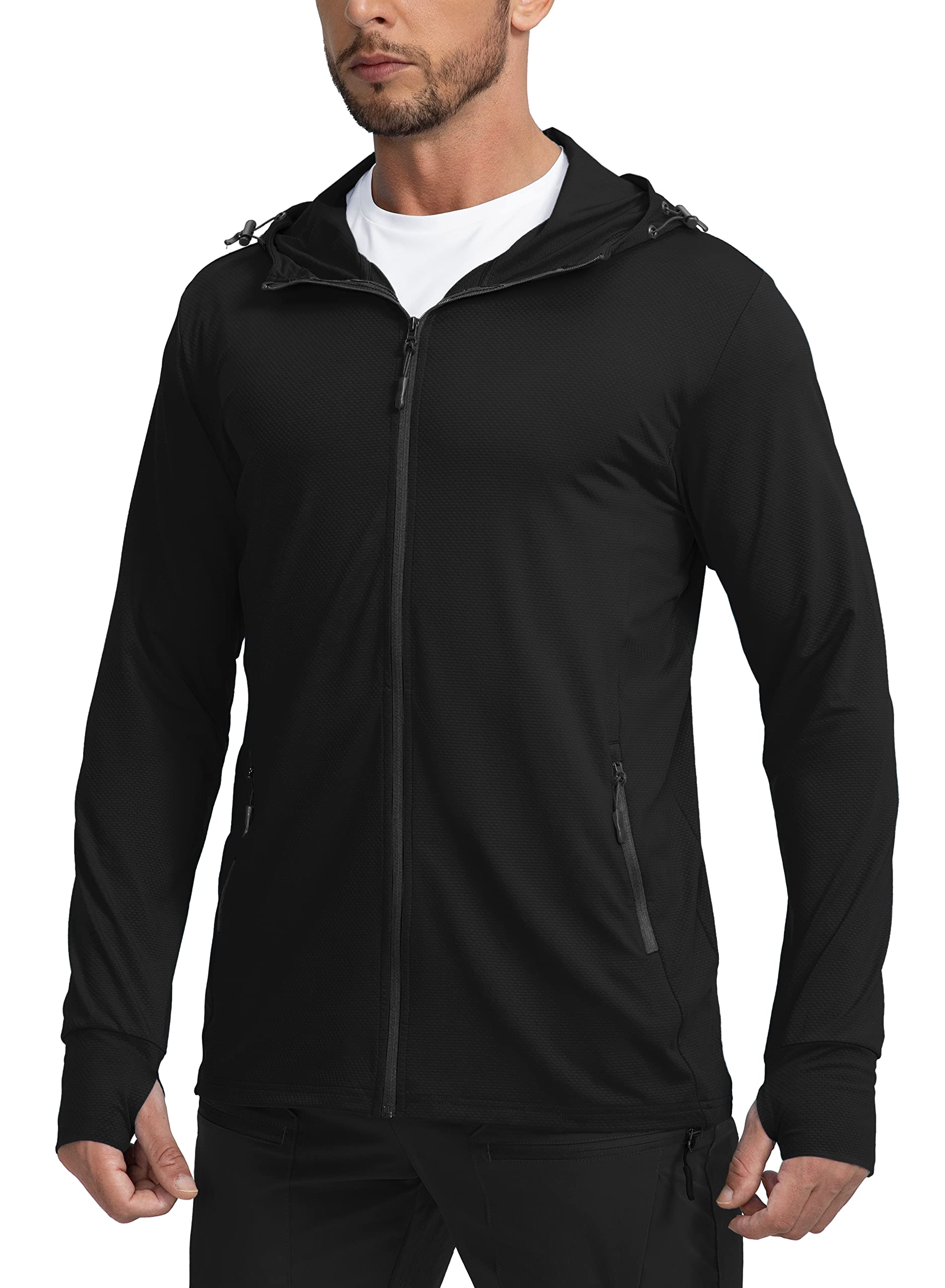 UPF 50+ Sun Protection Jacket - Full-Zip Hooded Layer for High-Exposure Activities