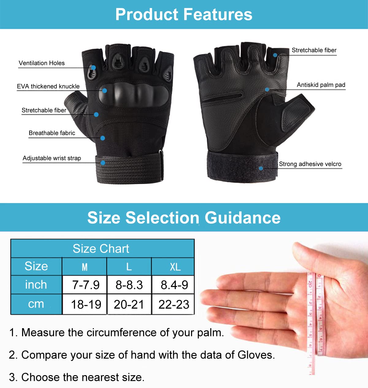 Impact-Resistant Fingerless Training Gloves - Knuckle Protection for Technical Terrain