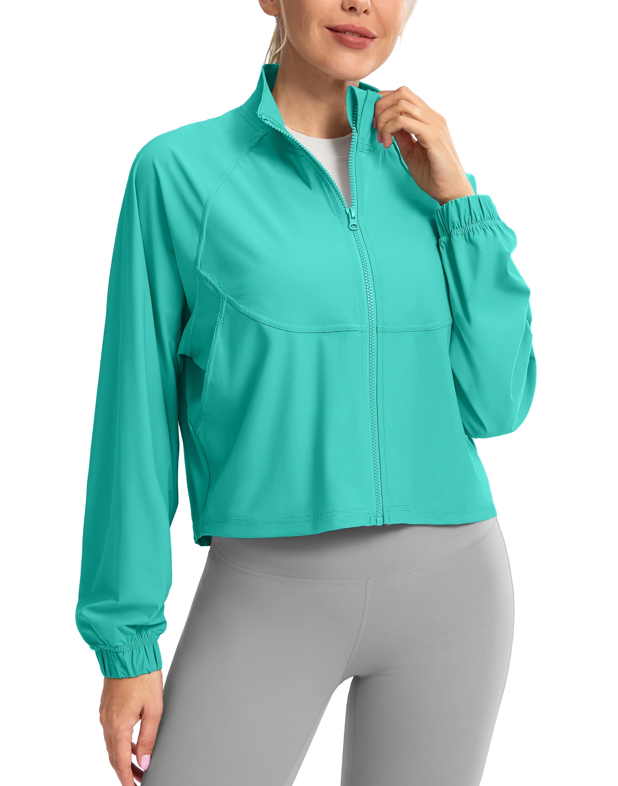 UPF 50+ Cropped Performance Shell - Ventilated Sun Defense for Technical Terrain