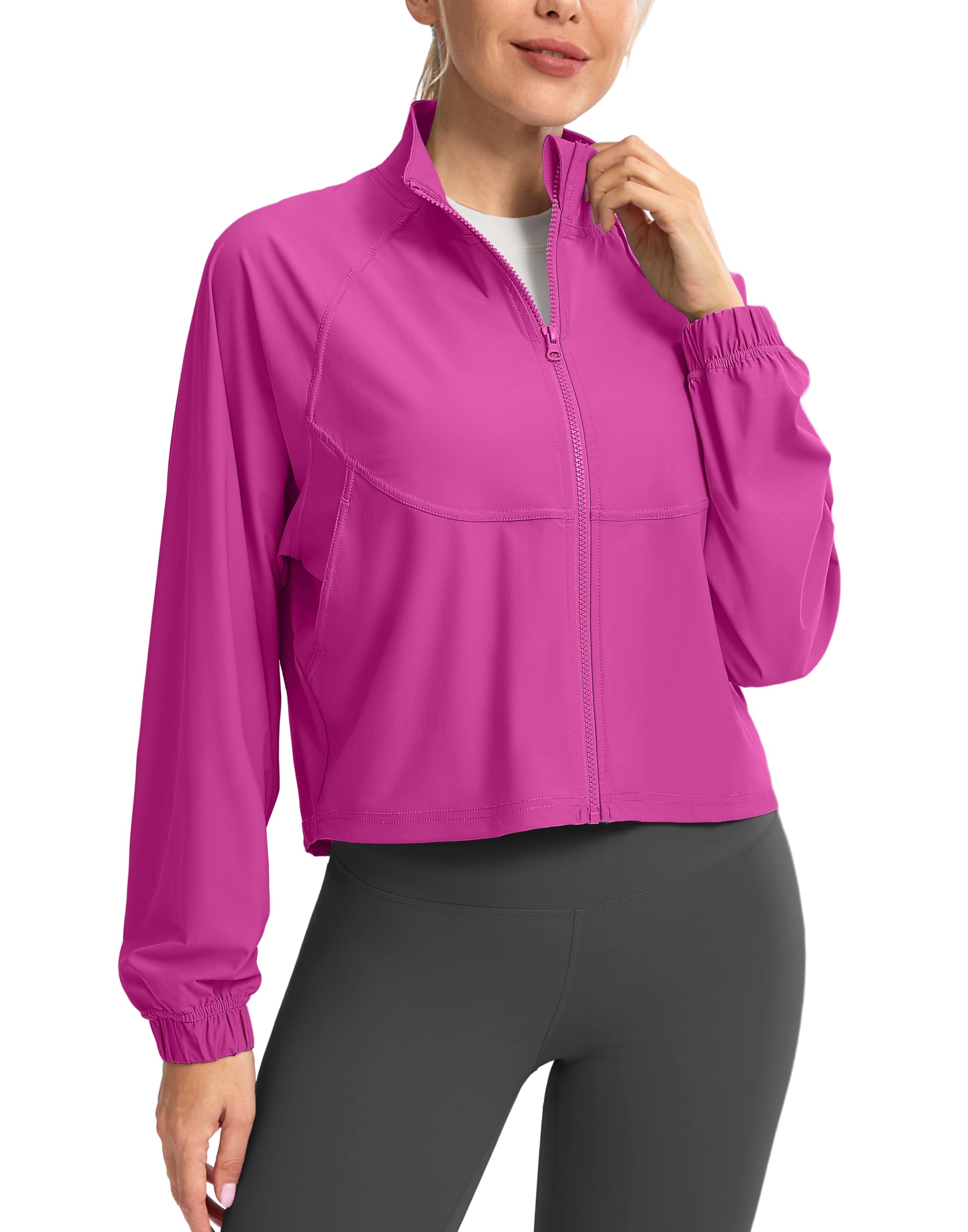 UPF 50+ Cropped Performance Shell - Ventilated Sun Defense for Technical Terrain