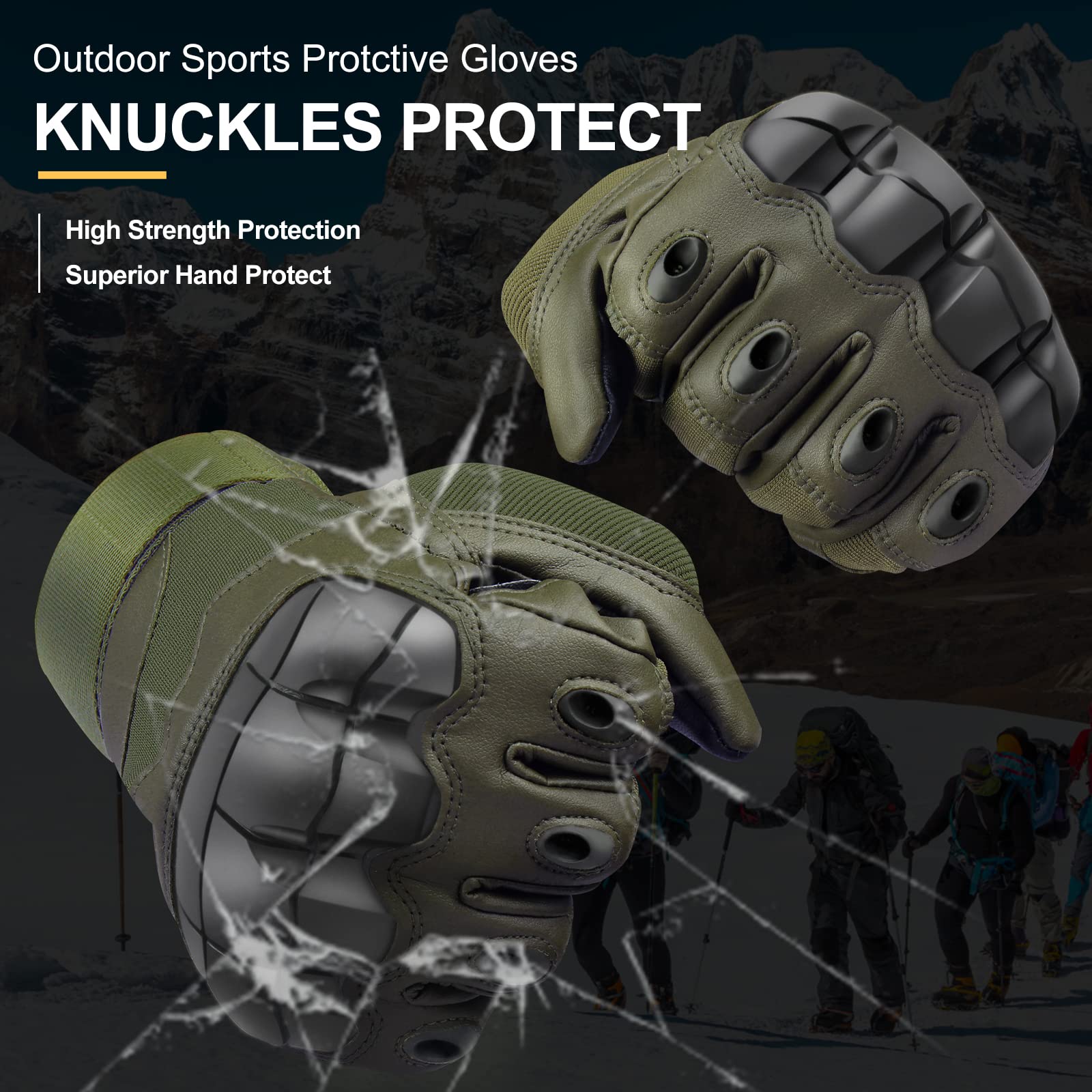 Mountain Climbing Gloves - Rock Grip & Impact Protection
