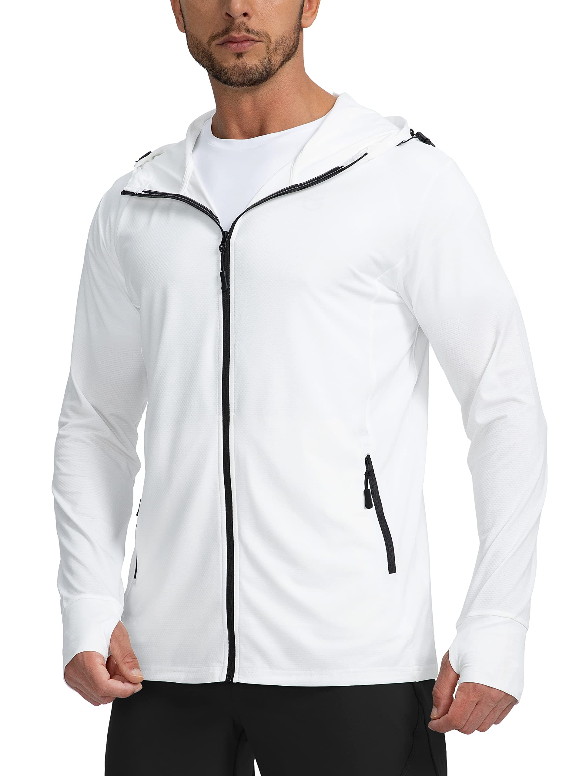 UPF 50+ Sun Protection Jacket - Full-Zip Hooded Layer for High-Exposure Activities