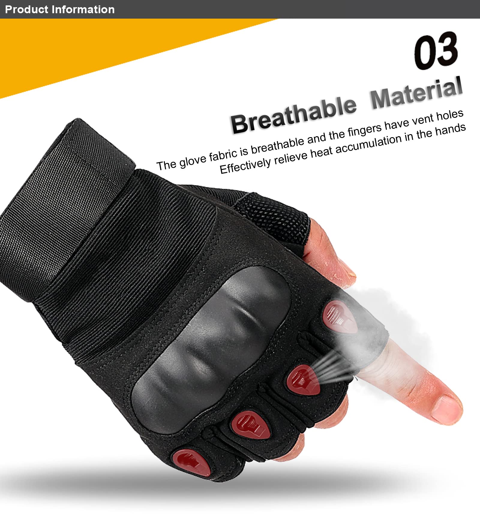 Impact-Resistant Fingerless Training Gloves - Knuckle Protection for Technical Terrain