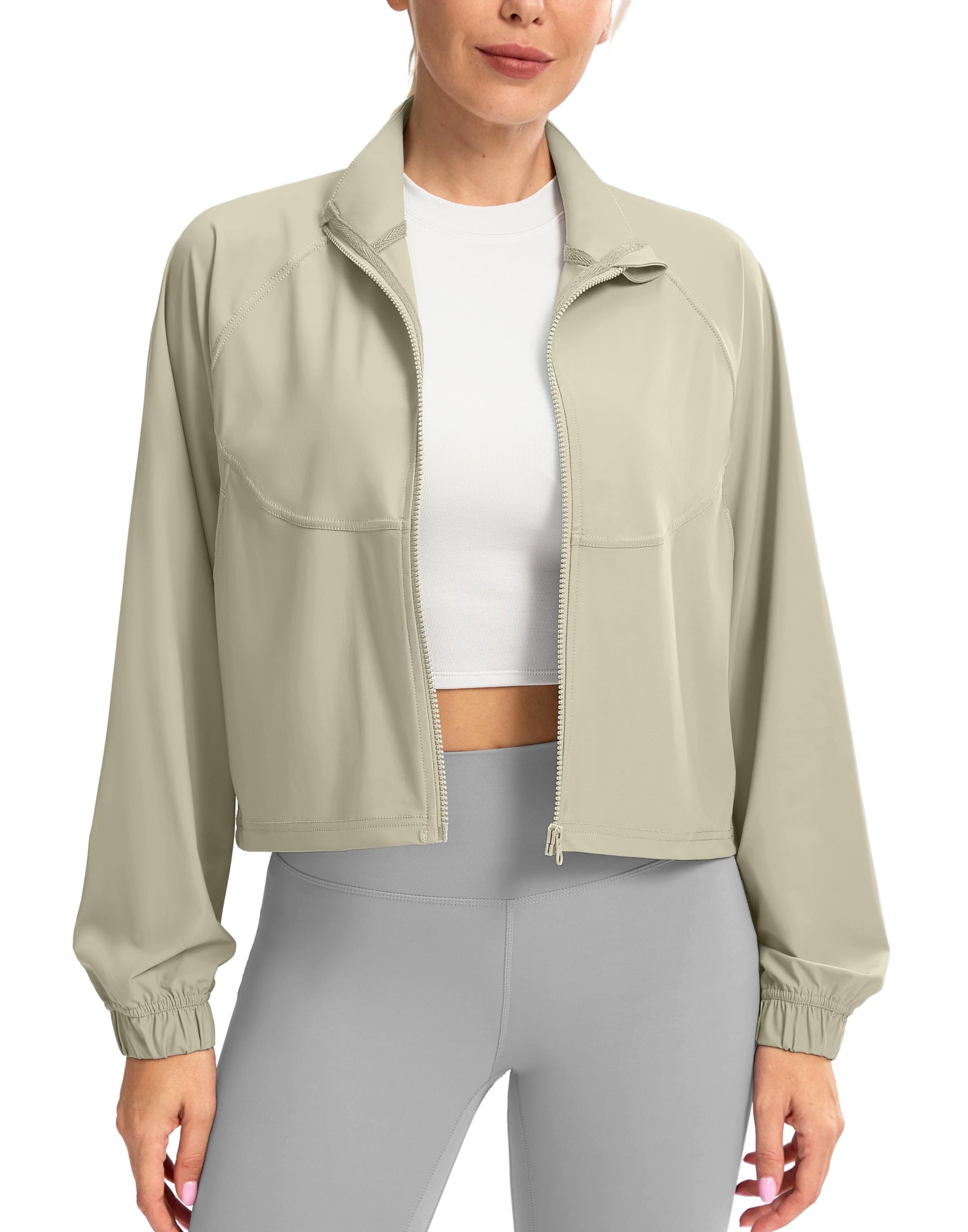 UPF 50+ Cropped Performance Shell - Ventilated Sun Defense for Technical Terrain