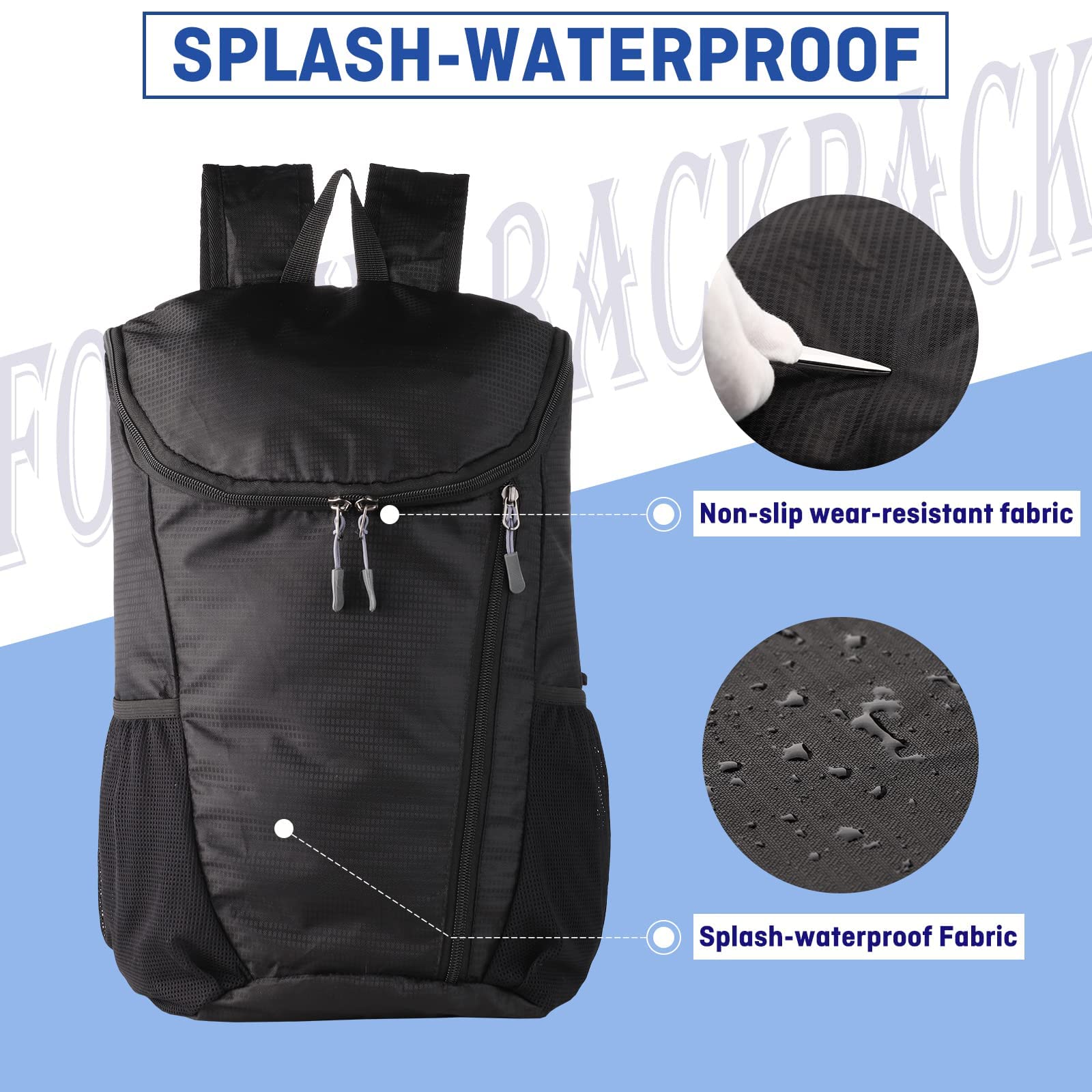 Ultralight Packable 20L Hiking Backpack – Water-Resistant Foldable Daypack