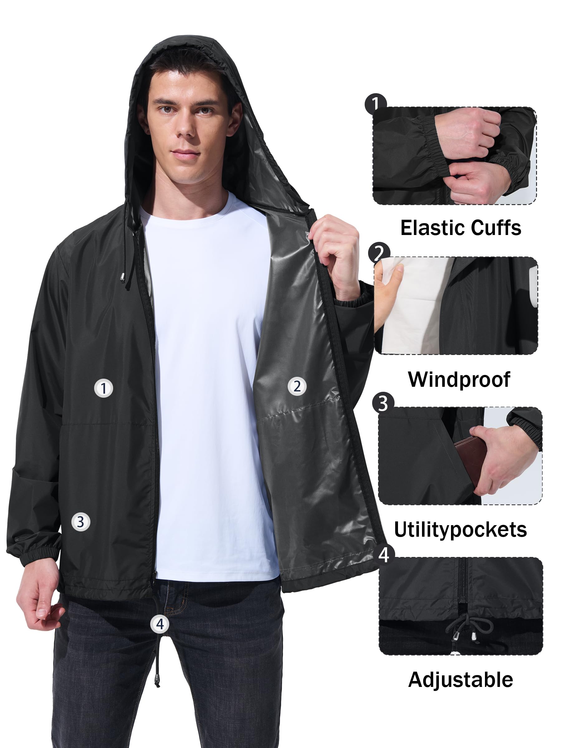 Packable Waterproof Rain Jacket with Wide-Brim Hood - Trail & Travel Shield