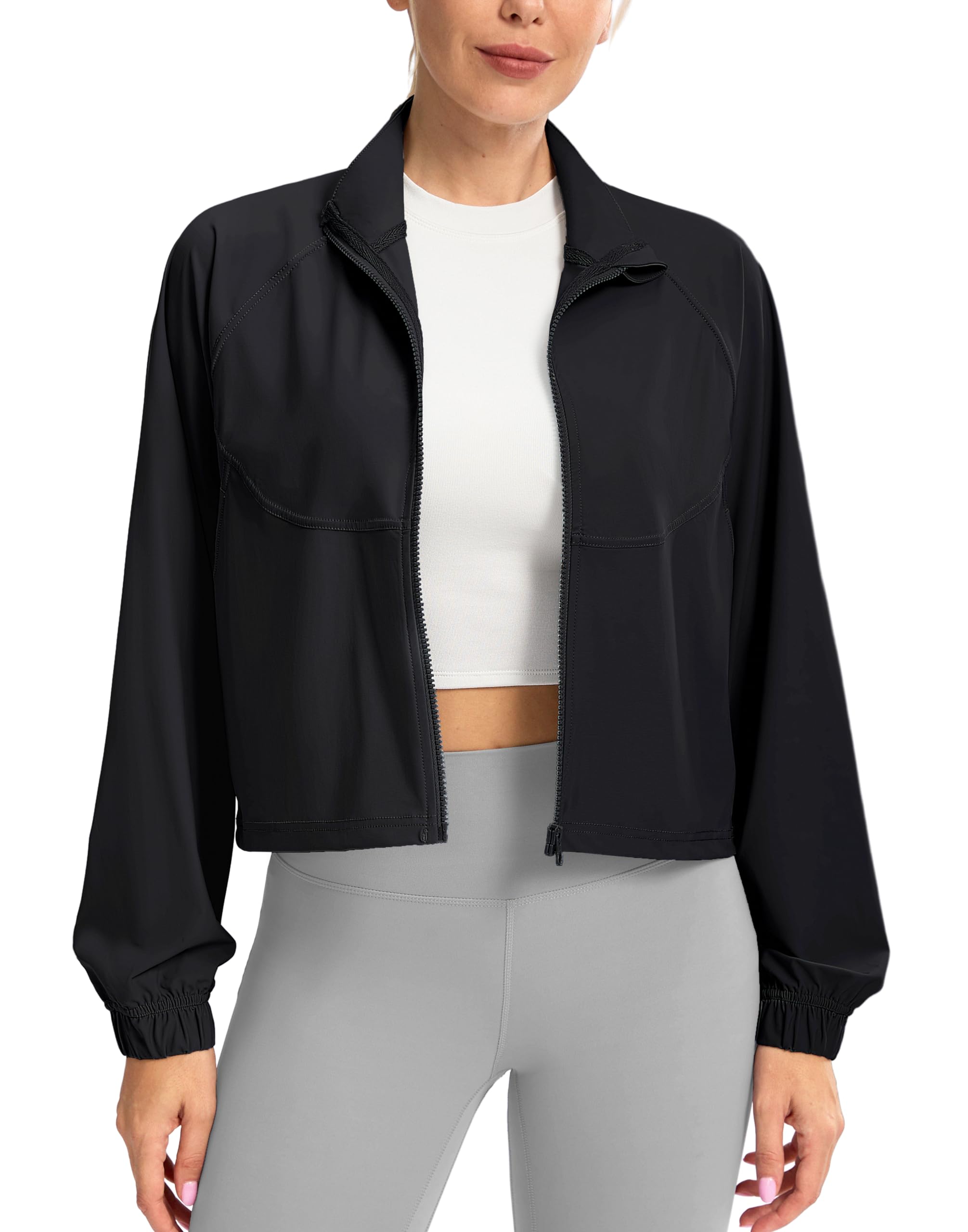 UPF 50+ Cropped Performance Shell - Ventilated Sun Defense for Technical Terrain