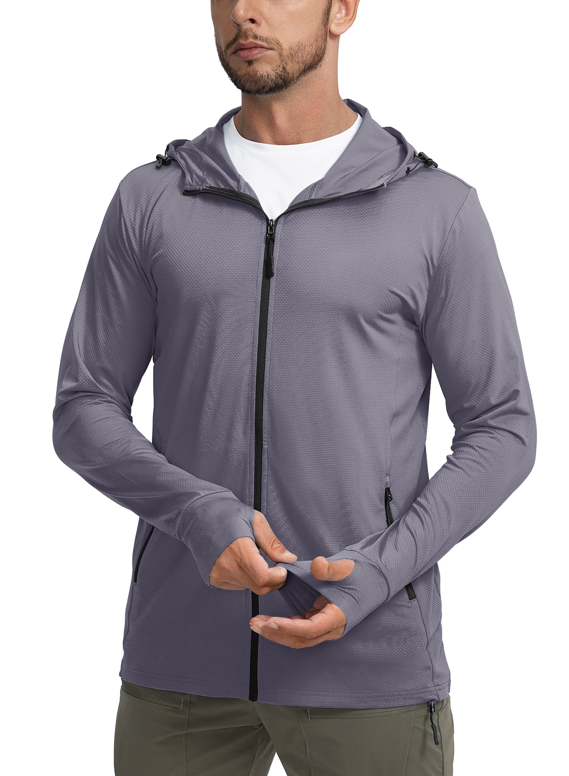UPF 50+ Sun Protection Jacket - Full-Zip Hooded Layer for High-Exposure Activities