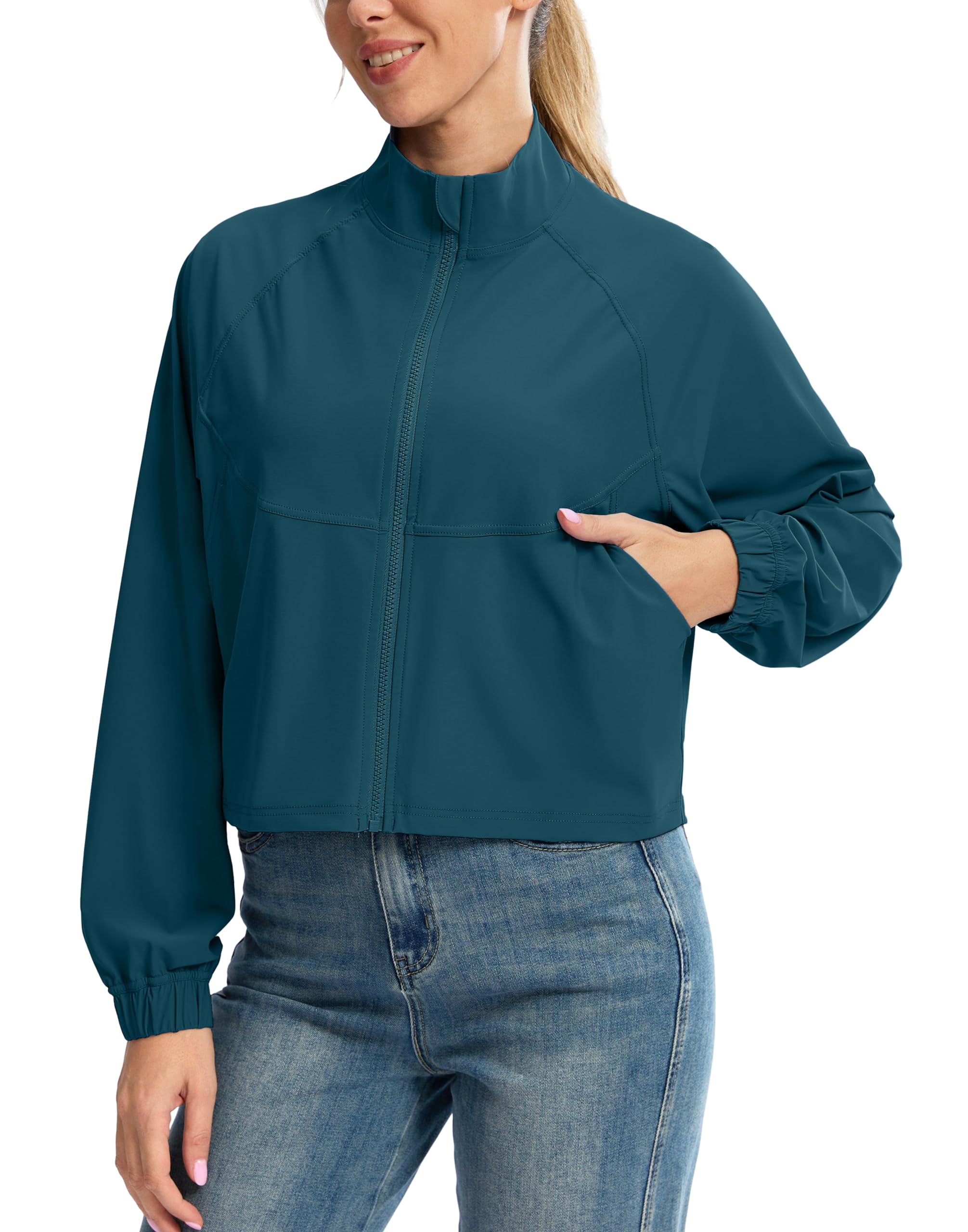 UPF 50+ Cropped Performance Shell - Ventilated Sun Defense for Technical Terrain