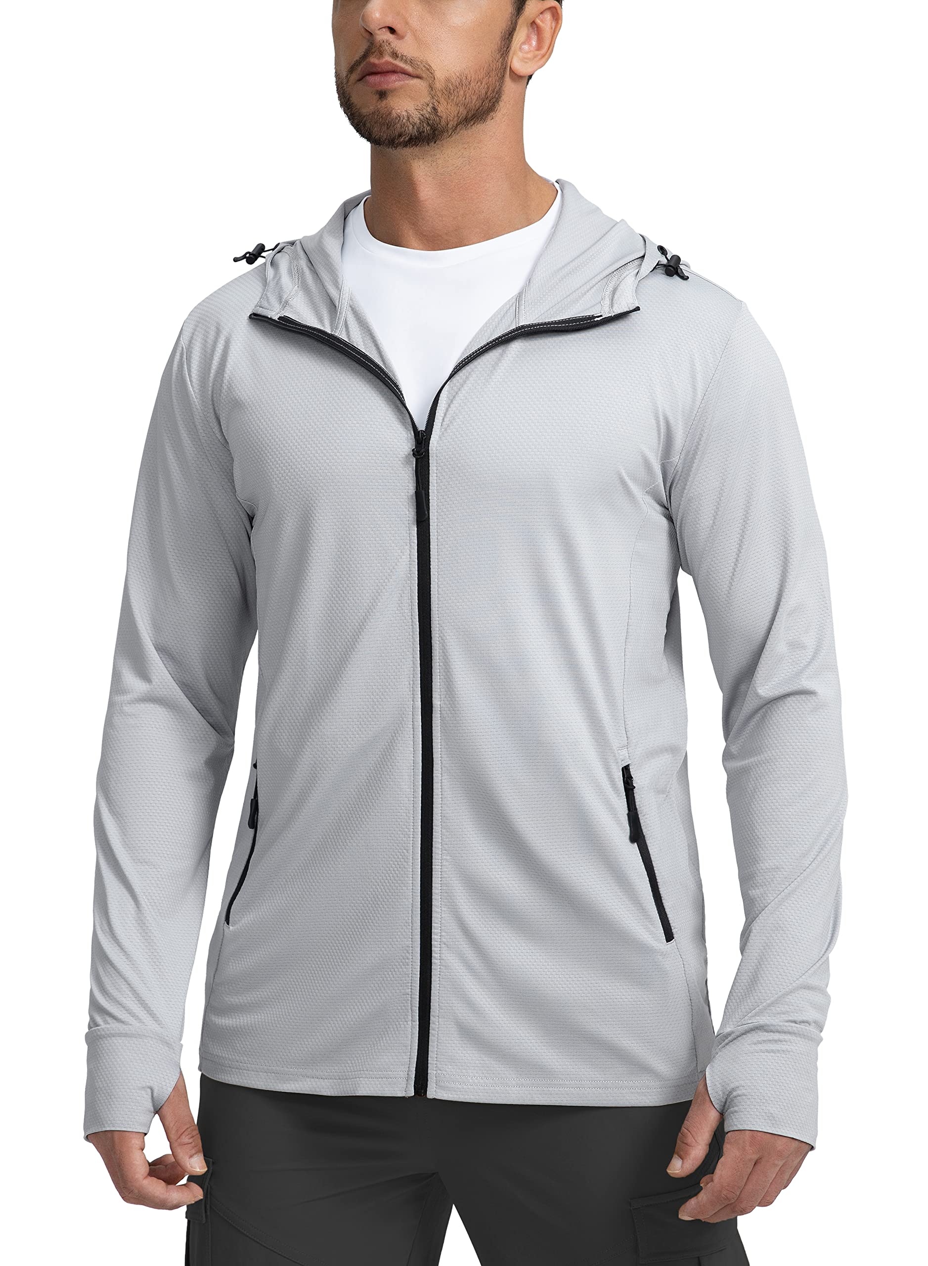 UPF 50+ Sun Protection Jacket - Full-Zip Hooded Layer for High-Exposure Activities