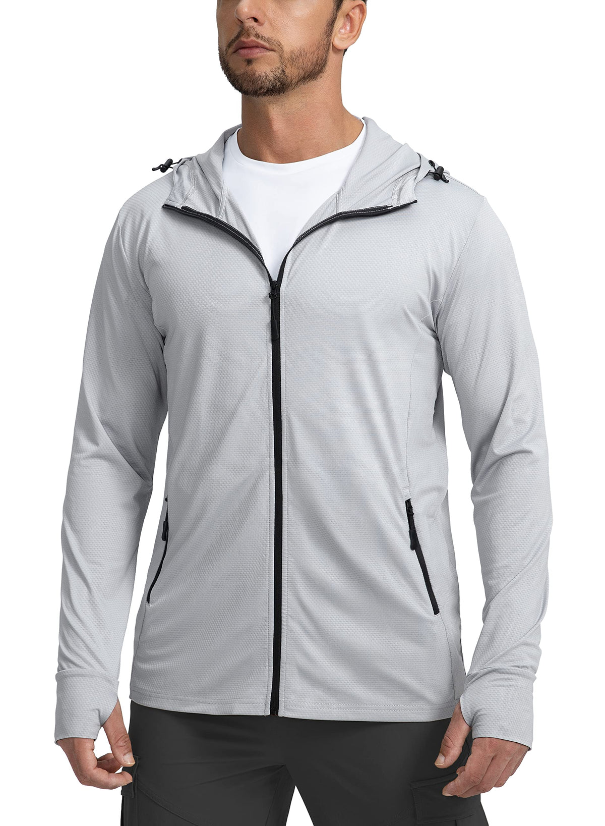 UPF 50+ Sun Protection Jacket - Full-Zip Hooded Layer for High-Exposure Activities