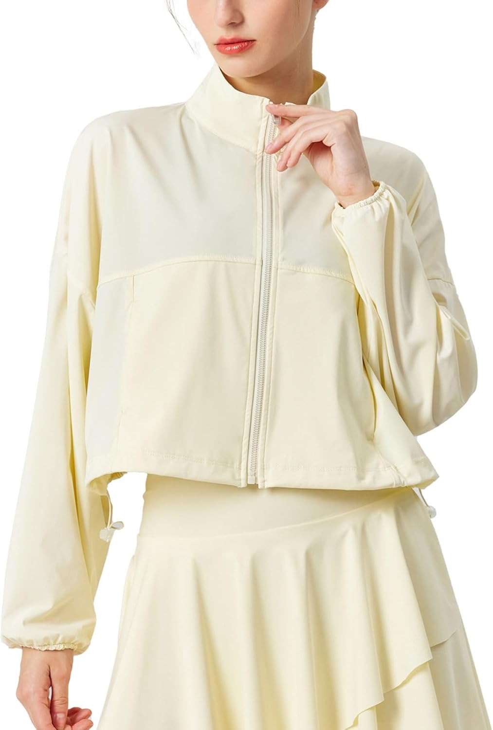 UPF 50+ Cropped Performance Shell - Ventilated Sun Defense for High-Intensity Activities