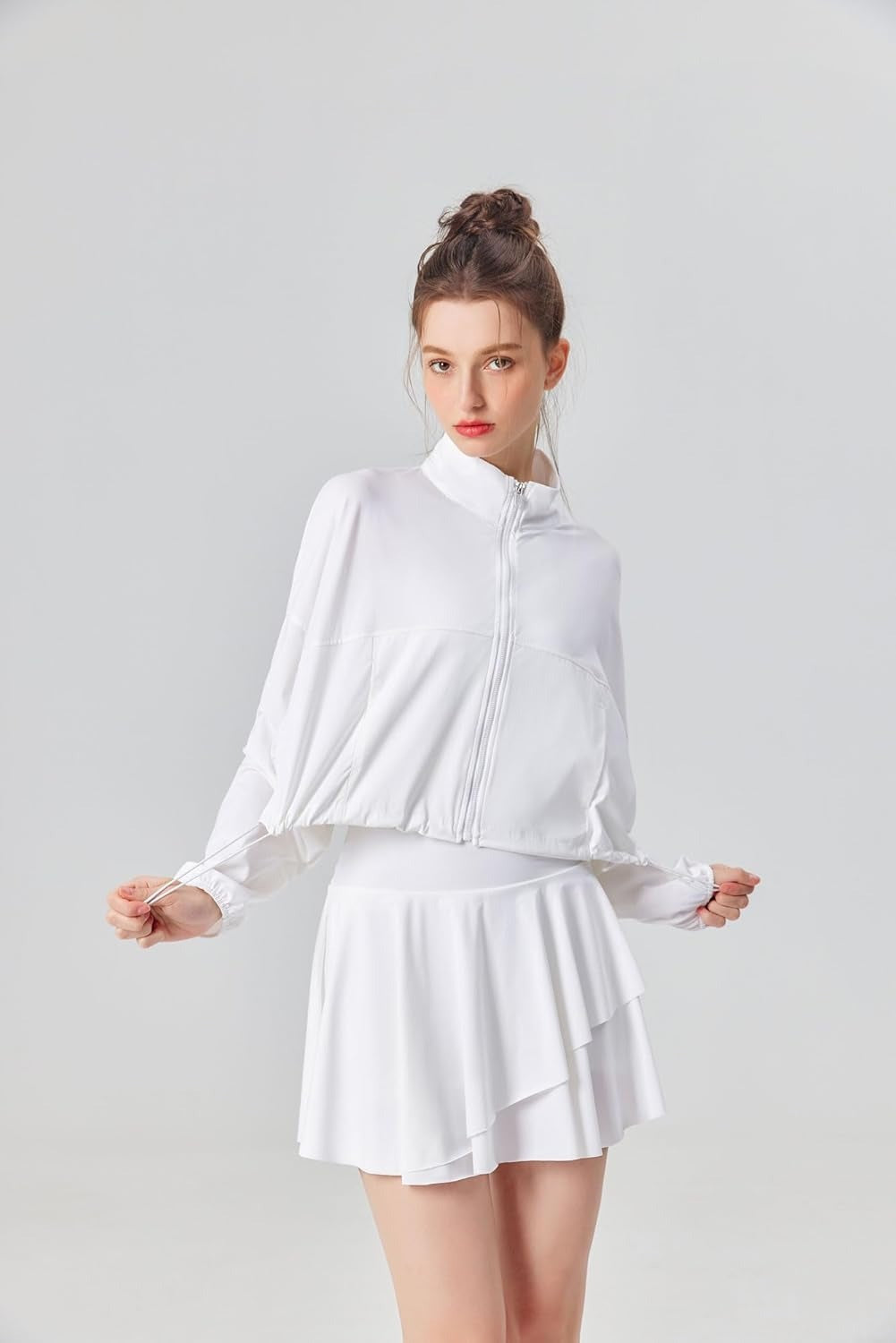 UPF 50+ Cropped Performance Shell - Ventilated Sun Defense for High-Intensity Activities